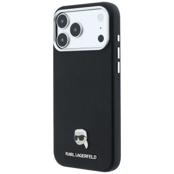 Karl Lagerfeld Grained Karl Head Metal MagSafe Case for iPhone 18 Pro Max / 17 Pro Max - Black Karl Lagerfeld Grained Karl Head Metal MagSafe Case for iPhone 18 Pro Max / 17 Pro Max - Black
