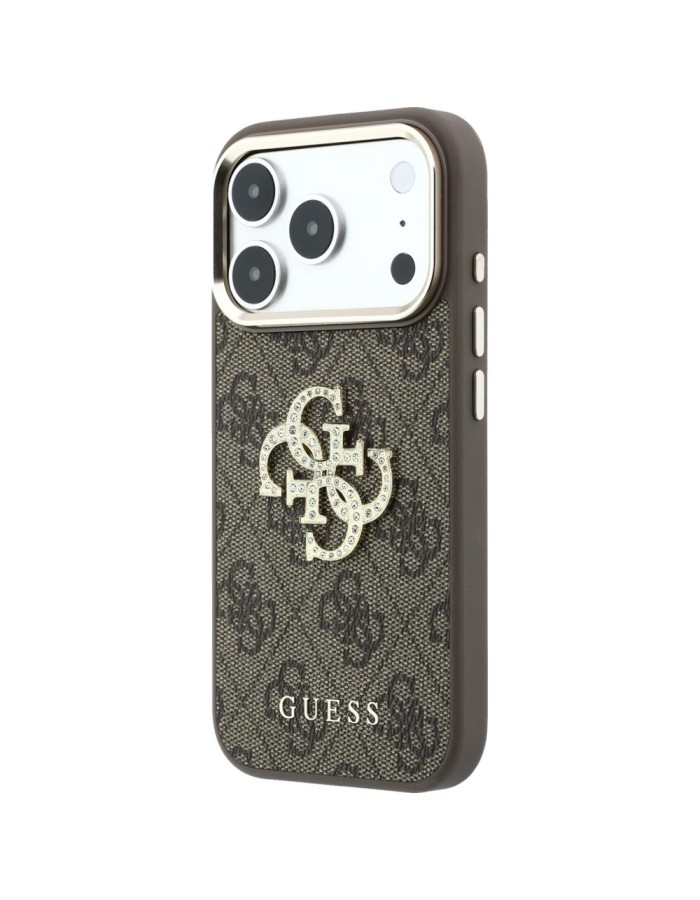 Guess 4G &amp;amp; Big Strass Logo Case for iPhone 18 Pro / 17 Pro - Brown