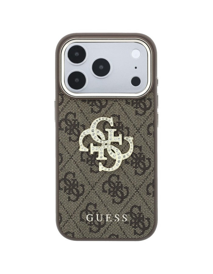 Guess 4G &amp;amp; Big Strass Logo Case for iPhone 18 Pro / 17 Pro - Brown