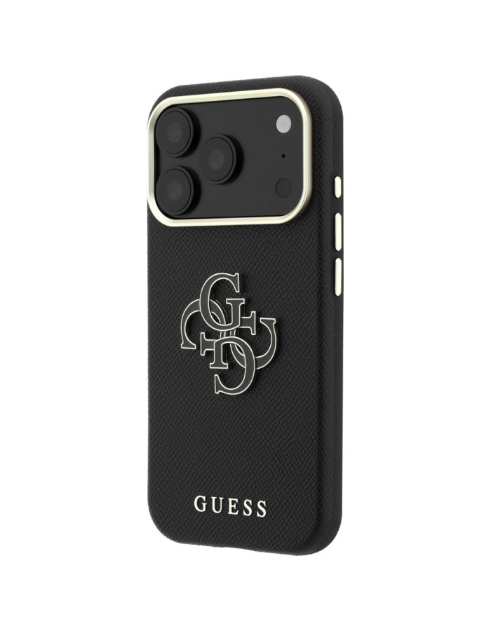 Guess Grained & Big Resin Logo Case for iPhone 18 Pro / 17 Pro - Black Guess Grained & Big Resin Logo Case for iPhone 18 Pro / 17 Pro - Black