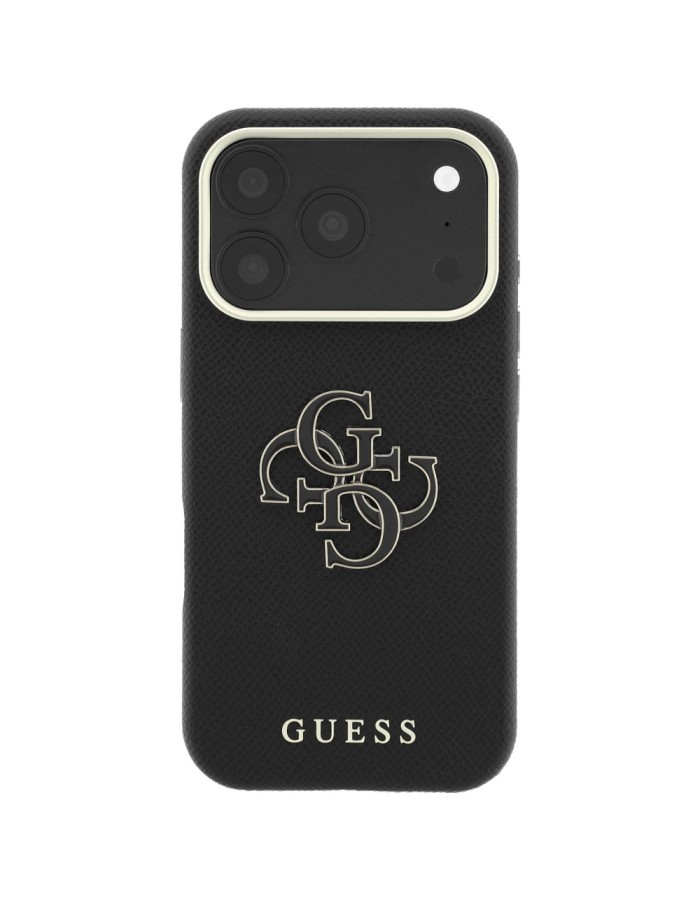 Guess Grained & Big Resin Logo Case for iPhone 18 Pro / 17 Pro - Black Guess Grained & Big Resin Logo Case for iPhone 18 Pro / 17 Pro - Black