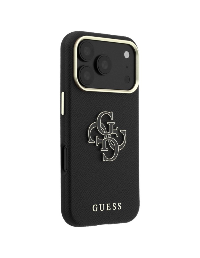 Guess Grained & Big Resin Logo Case for iPhone 18 Pro / 17 Pro - Black Guess Grained & Big Resin Logo Case for iPhone 18 Pro / 17 Pro - Black