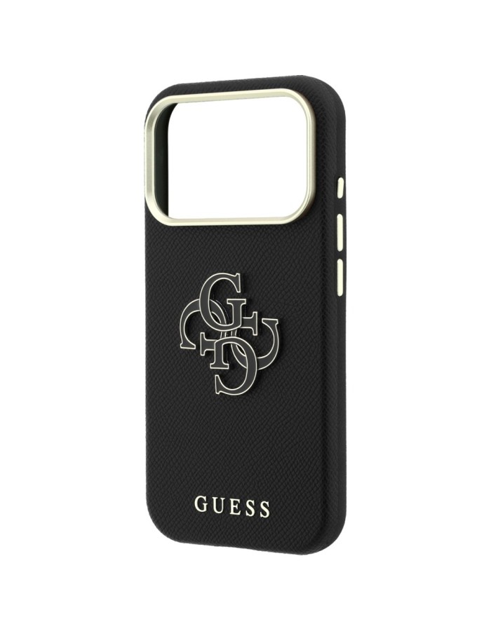 Guess Grained & Big Resin Logo Case for iPhone 18 Pro / 17 Pro - Black Guess Grained & Big Resin Logo Case for iPhone 18 Pro / 17 Pro - Black