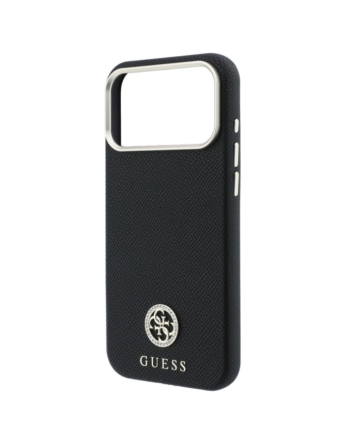 Guess Grained Round Strass Logo MagSafe Case for iPhone 18 Pro / 17 Pro - Black Guess Grained Round Strass Logo MagSafe Case for iPhone 18 Pro / 17 Pro - Black