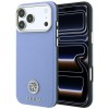 Guess Grained Round Strass Logo MagSafe Case for iPhone 18 Pro / 17 Pro - Blue