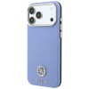 Guess Grained Round Strass Logo MagSafe Case for iPhone 18 Pro / 17 Pro - Blue