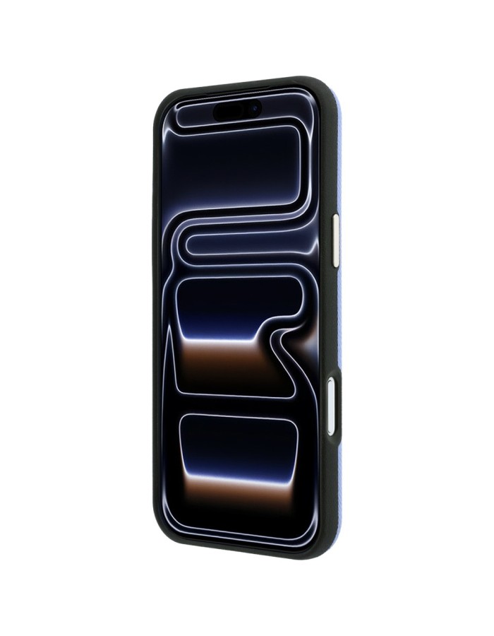 Guess Grained Round Strass Logo MagSafe Case for iPhone 18 Pro / 17 Pro - Blue