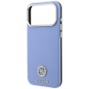 Guess Grained Round Strass Logo MagSafe Case for iPhone 18 Pro / 17 Pro - Blue