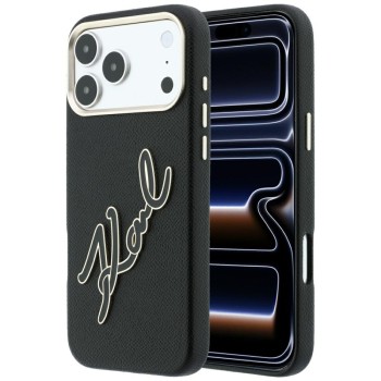 Karl Lagerfeld Smooth Big Resin Signature Logo Case for iPhone 18 Pro Max / 17 Pro Max - Black