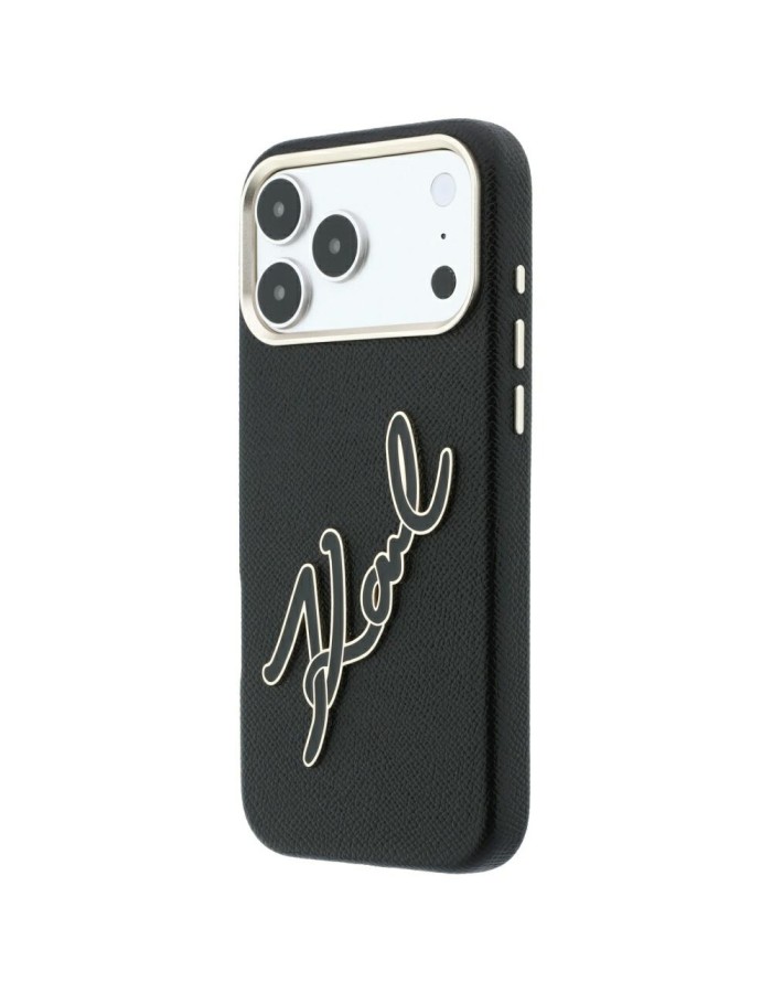 Karl Lagerfeld Smooth Big Resin Signature Logo Case for iPhone 18 Pro Max / 17 Pro Max - Black