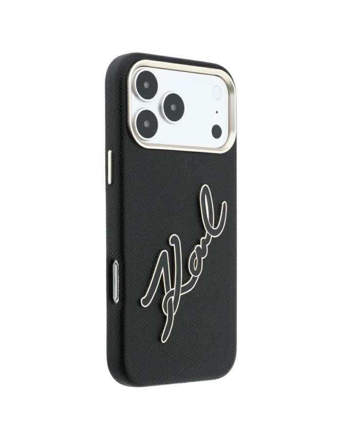 Karl Lagerfeld Smooth Big Resin Signature Logo Case for iPhone 18 Pro Max / 17 Pro Max - Black