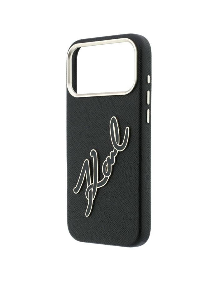 Karl Lagerfeld Smooth Big Resin Signature Logo Case for iPhone 18 Pro Max / 17 Pro Max - Black
