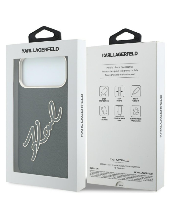 Karl Lagerfeld Smooth Big Resin Signature Logo Case for iPhone 18 Pro Max / 17 Pro Max - Black