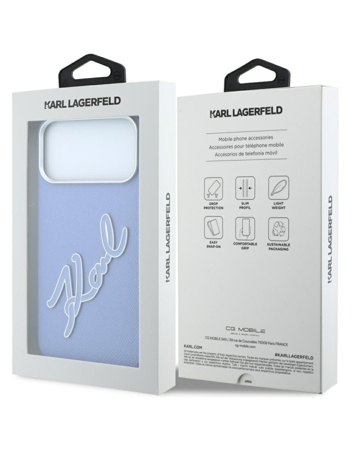 Karl Lagerfeld Smooth Big Resin Signature Logo Case for iPhone 18 Pro Max / 17 Pro Max - Blue Karl Lagerfeld Smooth Big Resin Signature Logo Case for iPhone 18 Pro Max / 17 Pro Max - Blue
