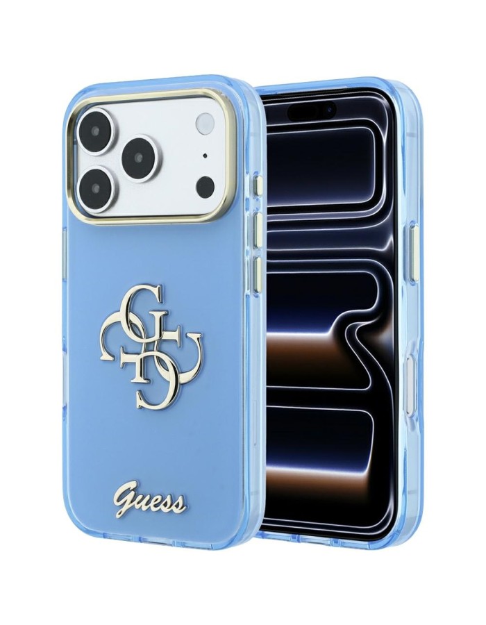 Guess IML 4G Script Metal Case for iPhone 18 Pro Max / 17 Pro Max - Light Blue Guess IML 4G Script Metal Case for iPhone 18 Pro Max / 17 Pro Max - Light Blue