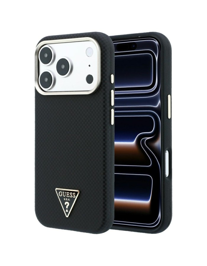 Guess Kevlar Triangle Logo MagSafe Case for iPhone 18 Pro Max / 17 Pro Max - Black