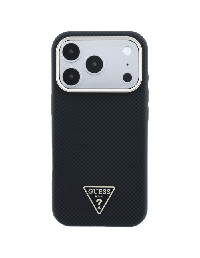 Guess Kevlar Triangle Logo MagSafe Case for iPhone 18 Pro Max / 17 Pro Max - Black