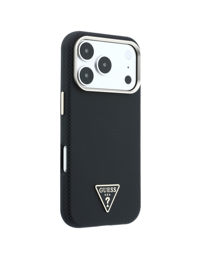 Guess Kevlar Triangle Logo MagSafe Case for iPhone 18 Pro Max / 17 Pro Max - Black
