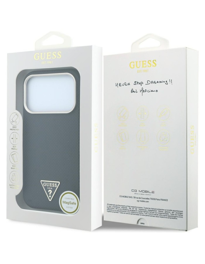 Guess Kevlar Triangle Logo MagSafe Case for iPhone 18 Pro Max / 17 Pro Max - Black