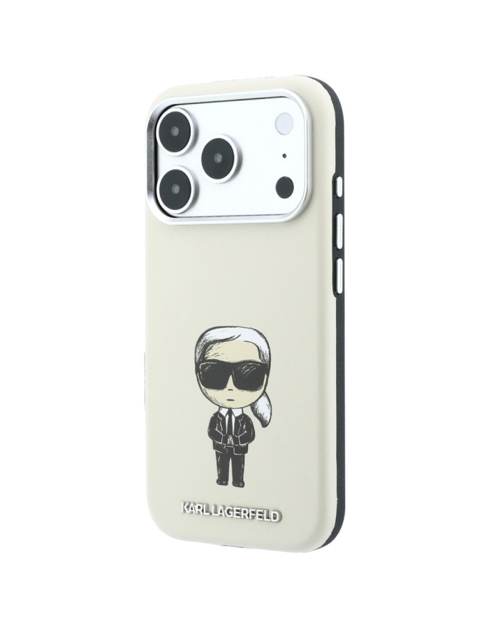 Karl Lagerfeld Smooth Ikonik Sketch MagSafe Case for iPhone 18 Pro Max / 17 Pro Max - Beige