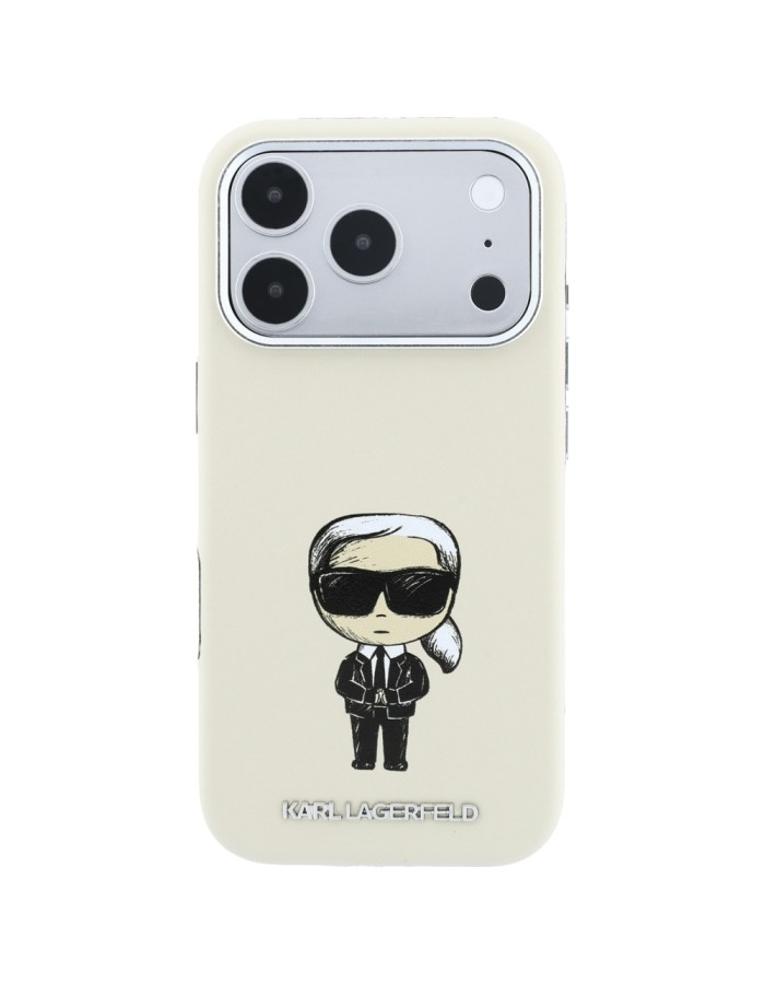 Karl Lagerfeld Smooth Ikonik Sketch MagSafe Case for iPhone 18 Pro Max / 17 Pro Max - Beige
