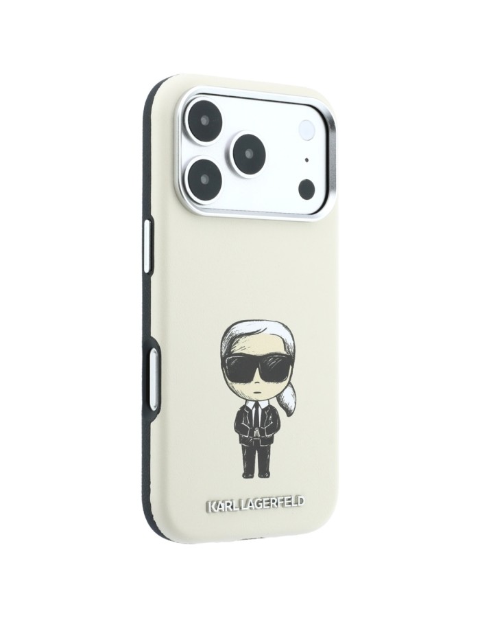 Karl Lagerfeld Smooth Ikonik Sketch MagSafe Case for iPhone 18 Pro Max / 17 Pro Max - Beige