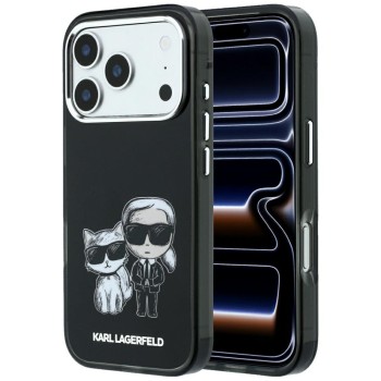 Karl Lagerfeld Smooth Karl &amp;amp; Choupette Bodies Sketch MagSafe Case for iPhone 18 Pro Max / 17 Pro Max - Black