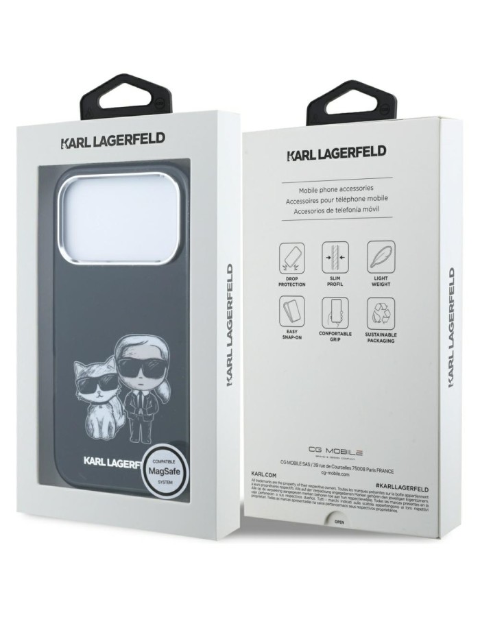 Karl Lagerfeld Smooth Karl & Choupette Bodies Sketch MagSafe Case for iPhone 18 Pro Max / 17 Pro Max - Black Karl Lagerfeld Smooth Karl & Choupette Bodies Sketch MagSafe Case for iPhone 18 Pro Max / 17 Pro Max - Black