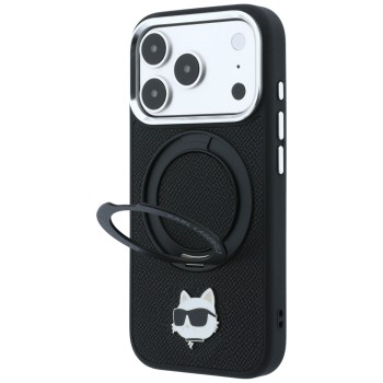 Karl Lagerfeld with Ring Stand 360 Choupette Head Pin MagSafe Case for iPhone 18 Pro / 17 Pro - Black Karl Lagerfeld with Ring Stand 360 Choupette Head Pin MagSafe Case for iPhone 18 Pro / 17 Pro - Black