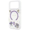 Guess Resin Flowers Glitter MagSafe Case for iPhone 18 Pro Max / 17 Pro Max - Purple Guess Resin Flowers Glitter MagSafe Case for iPhone 18 Pro Max / 17 Pro Max - Purple