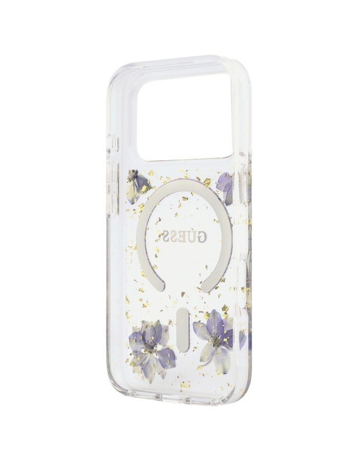 Guess Resin Flowers Glitter MagSafe Case for iPhone 18 Pro Max / 17 Pro Max - Purple Guess Resin Flowers Glitter MagSafe Case for iPhone 18 Pro Max / 17 Pro Max - Purple