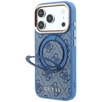 Guess Ring Stand 360 4G Classic Logo MagSafe Case for iPhone 18 Pro / 17 Pro - Blue Guess Ring Stand 360 4G Classic Logo MagSafe Case for iPhone 18 Pro / 17 Pro - Blue