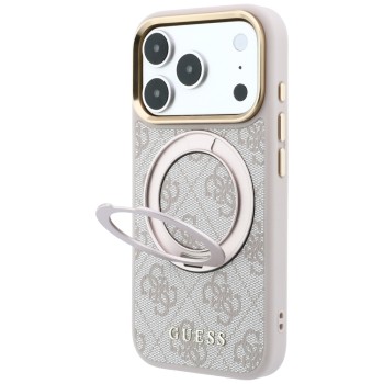 Guess Ring Stand 360 4G Classic Logo MagSafe Case for iPhone 18 Pro / 17 Pro - Pink Guess Ring Stand 360 4G Classic Logo MagSafe Case for iPhone 18 Pro / 17 Pro - Pink