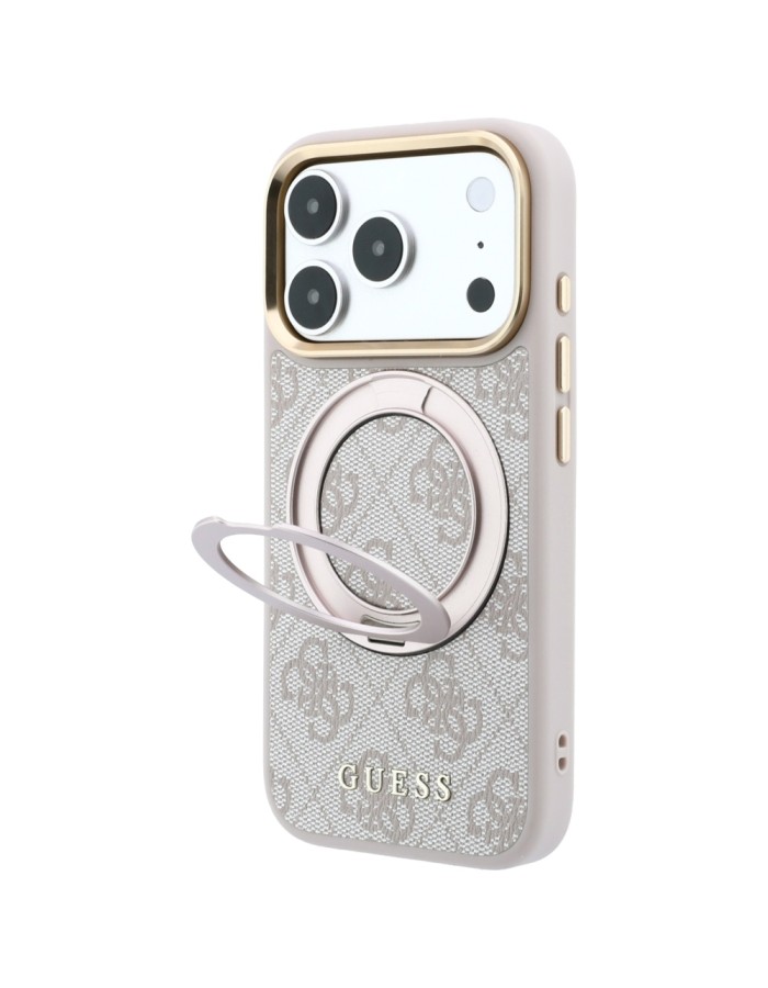 Guess Ring Stand 360 4G Classic Logo MagSafe Case for iPhone 18 Pro / 17 Pro - Pink Guess Ring Stand 360 4G Classic Logo MagSafe Case for iPhone 18 Pro / 17 Pro - Pink