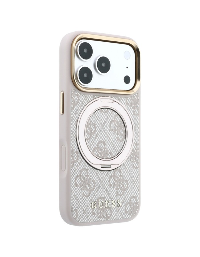 Guess Ring Stand 360 4G Classic Logo MagSafe Case for iPhone 18 Pro / 17 Pro - Pink Guess Ring Stand 360 4G Classic Logo MagSafe Case for iPhone 18 Pro / 17 Pro - Pink