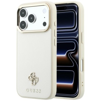 Guess Saffiano Small 4G &amp;amp; Classic Logo MagSafe Case for iPhone 18 Pro / 17 Pro - Beige