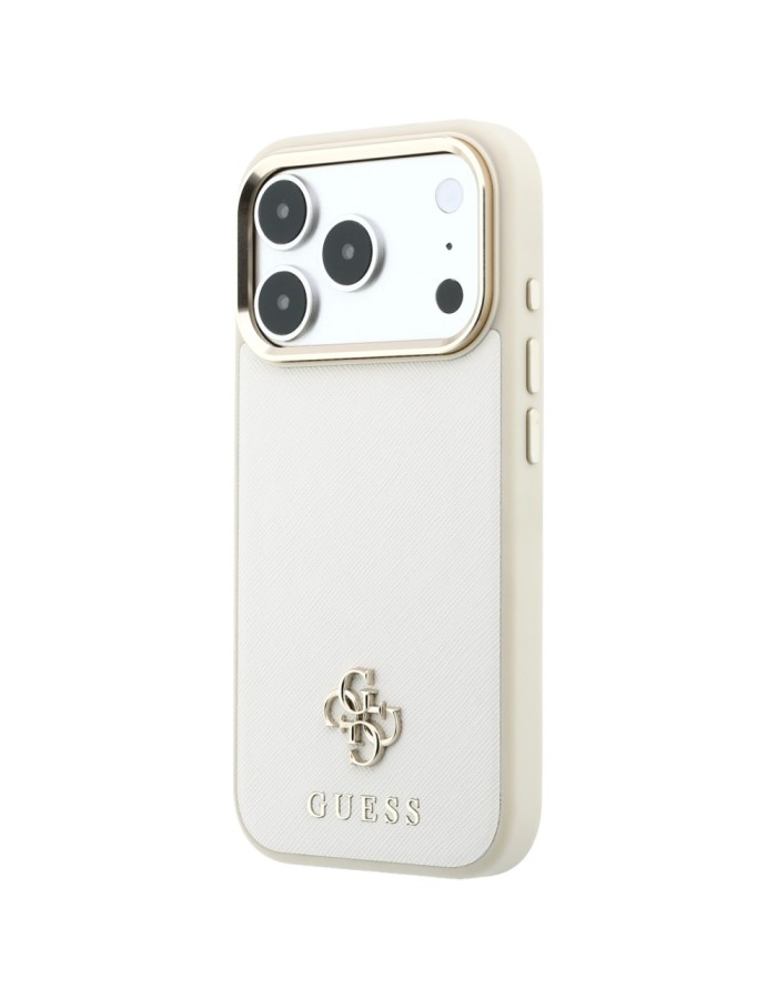 Guess Saffiano Small 4G &amp;amp; Classic Logo MagSafe Case for iPhone 18 Pro / 17 Pro - Beige