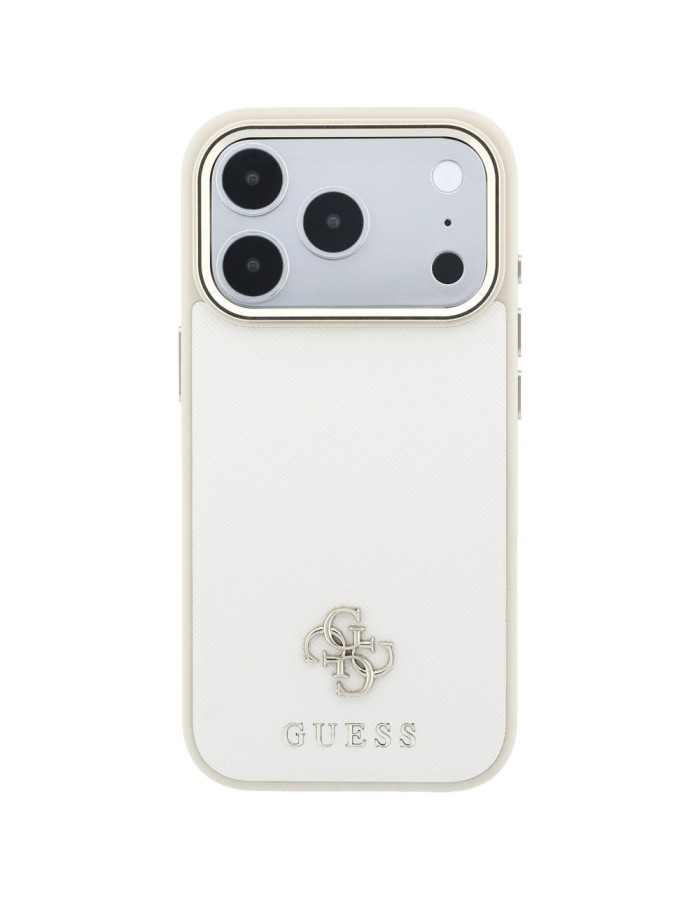 Guess Saffiano Small 4G &amp;amp; Classic Logo MagSafe Case for iPhone 18 Pro / 17 Pro - Beige
