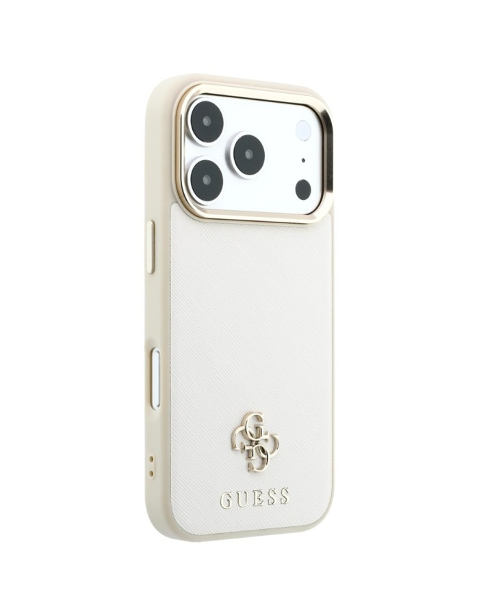 Guess Saffiano Small 4G &amp;amp; Classic Logo MagSafe Case for iPhone 18 Pro / 17 Pro - Beige