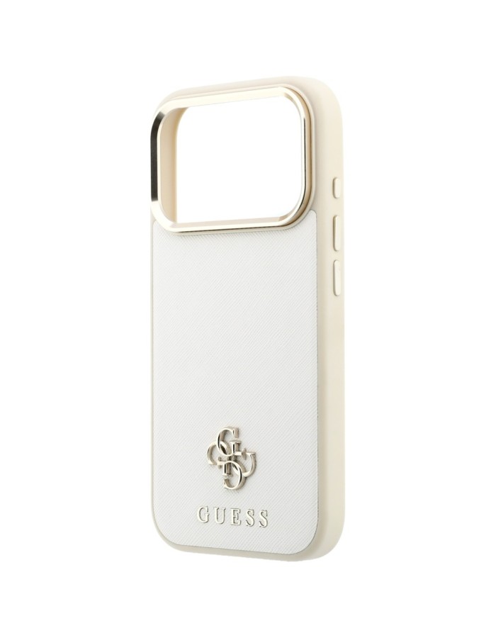 Guess Saffiano Small 4G &amp;amp; Classic Logo MagSafe Case for iPhone 18 Pro / 17 Pro - Beige