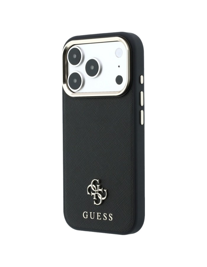 Guess Saffiano Small 4G & Classic Logo MagSafe Case for iPhone 18 Pro / 17 Pro - Black Guess Saffiano Small 4G & Classic Logo MagSafe Case for iPhone 18 Pro / 17 Pro - Black
