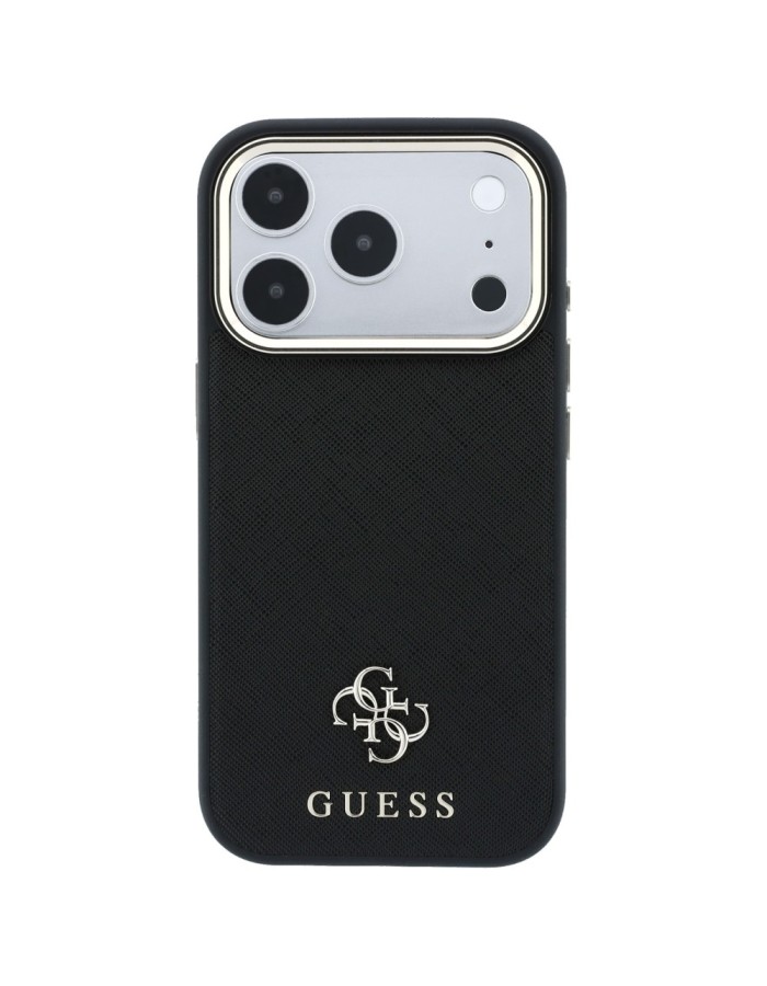 Guess Saffiano Small 4G & Classic Logo MagSafe Case for iPhone 18 Pro / 17 Pro - Black Guess Saffiano Small 4G & Classic Logo MagSafe Case for iPhone 18 Pro / 17 Pro - Black