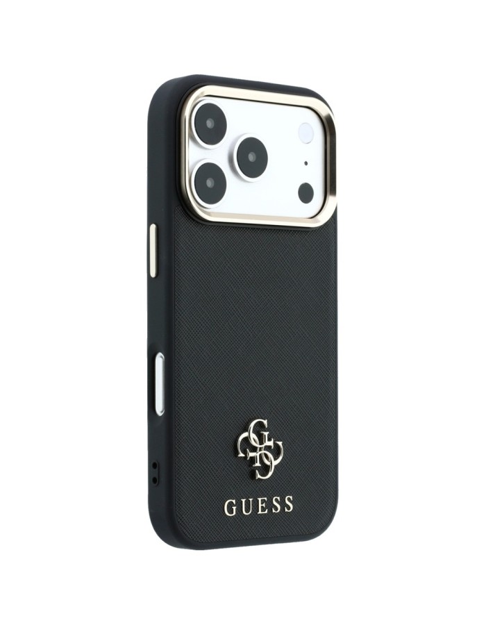 Guess Saffiano Small 4G & Classic Logo MagSafe Case for iPhone 18 Pro / 17 Pro - Black Guess Saffiano Small 4G & Classic Logo MagSafe Case for iPhone 18 Pro / 17 Pro - Black