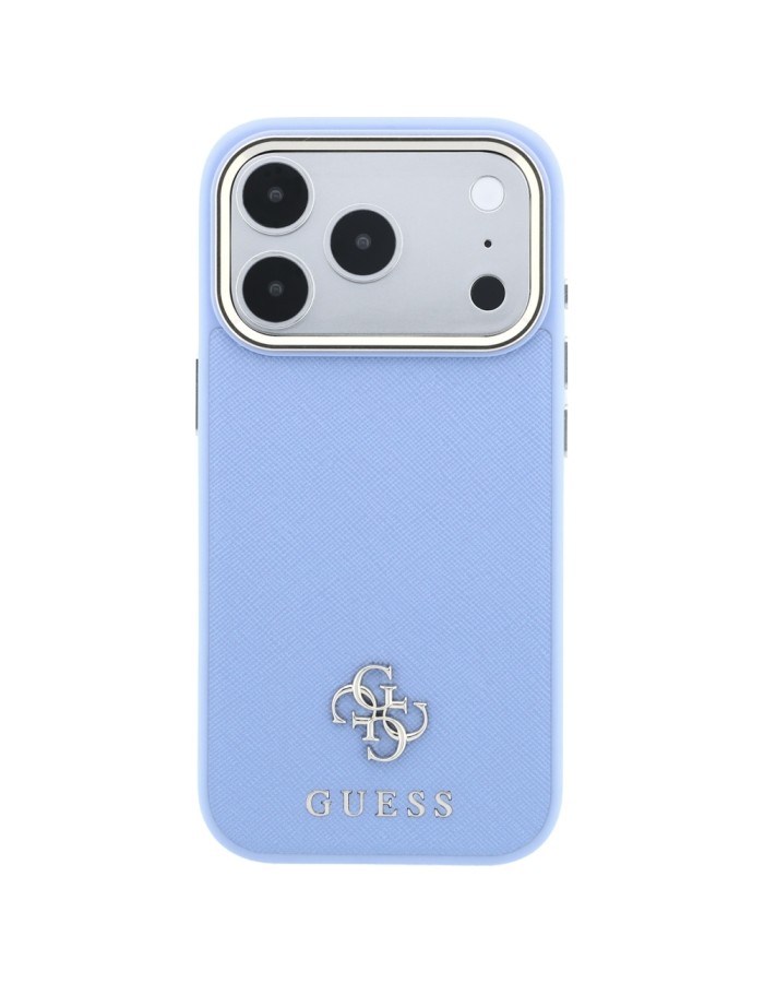 Guess Saffiano Small 4G & Classic Logo MagSafe Case for iPhone 18 Pro / 17 Pro - Light Blue Guess Saffiano Small 4G & Classic Logo MagSafe Case for iPhone 18 Pro / 17 Pro - Light Blue