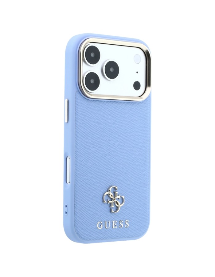 Guess Saffiano Small 4G & Classic Logo MagSafe Case for iPhone 18 Pro / 17 Pro - Light Blue Guess Saffiano Small 4G & Classic Logo MagSafe Case for iPhone 18 Pro / 17 Pro - Light Blue