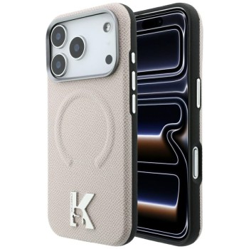 Karl Lagerfeld Grained Embossed Ring &amp;amp; Kameo Logo MagSafe Case for iPhone 18 Pro / 17 Pro - Beige