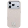 Karl Lagerfeld Grained Embossed Ring &amp;amp; Kameo Logo MagSafe Case for iPhone 18 Pro / 17 Pro - Beige