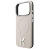 Karl Lagerfeld Grained Embossed Ring &amp;amp; Kameo Logo MagSafe Case for iPhone 18 Pro / 17 Pro - Beige