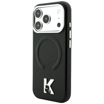 Karl Lagerfeld Grained Embossed Ring & Kameo Logo MagSafe Case for iPhone 18 Pro / 17 Pro - Black Karl Lagerfeld Grained Embossed Ring & Kameo Logo MagSafe Case for iPhone 18 Pro / 17 Pro - Black