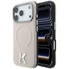 Karl Lagerfeld Grained Embossed Ring &amp;amp; Kameo Logo MagSafe Case for iPhone 18 Pro Max / 17 Pro Max - Beige